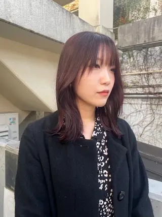 ミディアム カラー mei|顔まわり ×透明感カラーのヘアスタイル