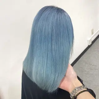 セミロング カラー エフェクトブリーチ 🌟前澤啓太朗のヘアスタイル