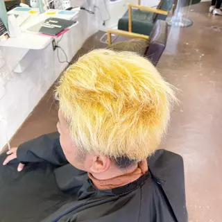 ショート カラー パーマ ヘアアレンジ メンズ Add9 柳田健登のヘアスタイル