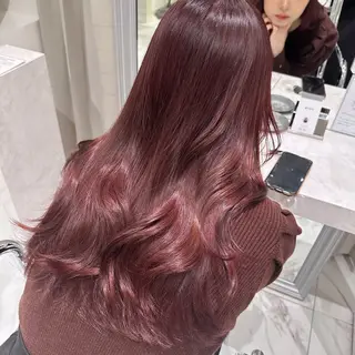 セミロング カラー ハッシュカット 田窪珠妃のヘアスタイル
