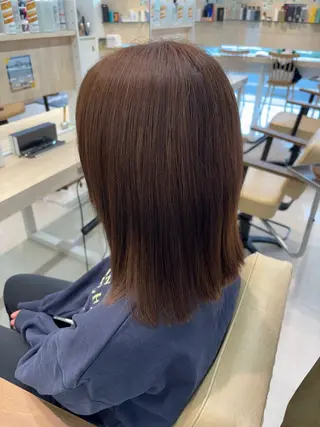 ミディアム カラー ニュアンスパーマ/ フェザー/マッシュのヘアスタイル