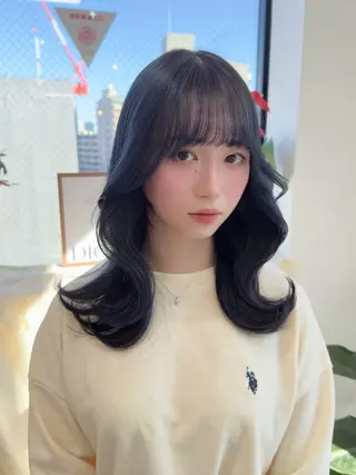 セミロング 🤍ムラ修正ブリーチ 🤍原宿/YUUのヘアスタイル
