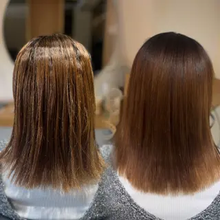 ミディアム 塩川ももこ/ 自然な縮毛矯正のヘアスタイル