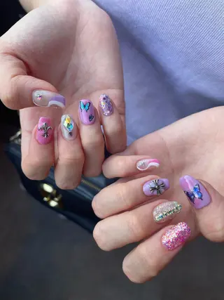 ロング カラー ヘアアレンジ キッズ ネイル マツエク・マツパ 福田 加奈のネイルデザイン