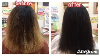 セミロング カラー 縮毛矯正モデル募集中 美容室HATSUのヘアスタイル