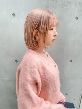 ミディアム カラー 韓国レイヤーカット/ ダブルカラーのヘアスタイル