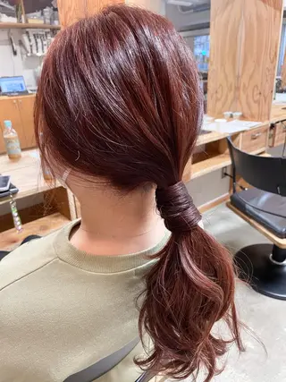 ロング カラー パーマ ヘアアレンジ 暖色ボブ 🍊rikakoのヘアスタイル