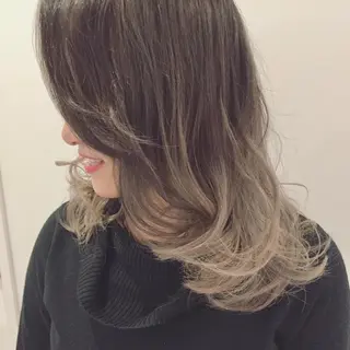 ミディアム セミロング ロング カラー パーマ ハイトーン×髪質改善 KENTAのヘアスタイル