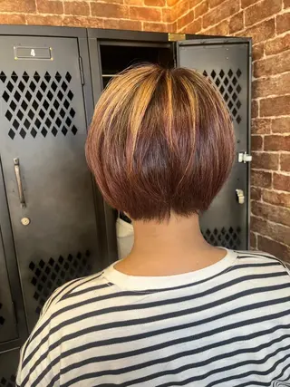 セミロング カラー パーマ ヘアアレンジ メンズ キッズ ネイル マツエク・マツパ アイブロウ 久木原 ゆりのヘアスタイル