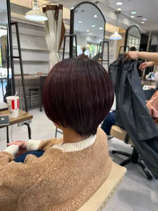 ショート カラー ブリーチなしwカラー /艶カラー/oukaのヘアスタイル