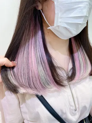 ミディアム 横浜🍒ルーツカラー エクステ／RIEのヘアスタイル