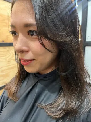 セミロング カラー パーマ メンズ キッズ ネイル マツエク・マツパ アイブロウ 久木原 ゆりのヘアスタイル