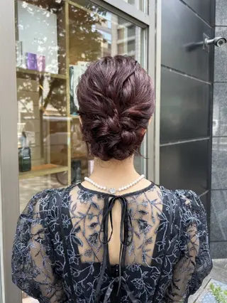ヘアアレンジ セミロング MIYU/透明感 渋谷/ベージュカラーのヘアスタイル
