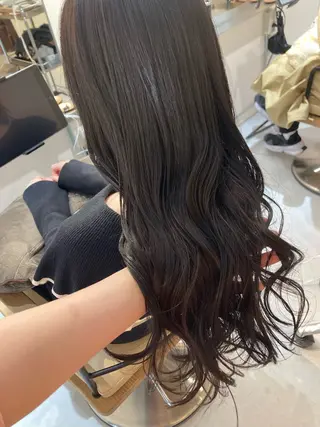 セミロング ✨色持ちの良い艶 カラー✨蟹江真世のヘアスタイル