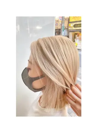 ミディアム カラー やました りなのヘアスタイル