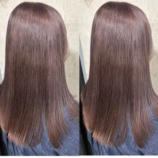 ミディアム カラー Rin♡透明感ピンク 🎀白肌ラベンダーのヘアスタイル