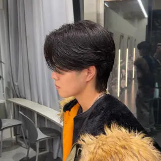 ミディアム パーマ メンズ 💈原宿指名No.1 センターパート💈のヘアスタイル
