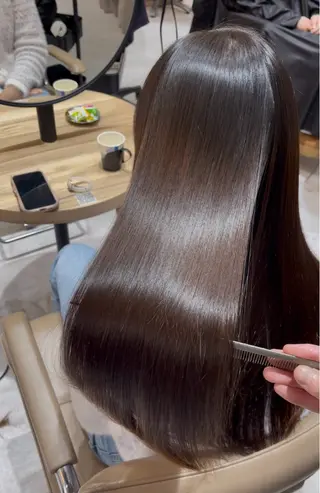 ロング 👑人気韓国ヘア👑 髪質改善Zina真鍋のヘアスタイル