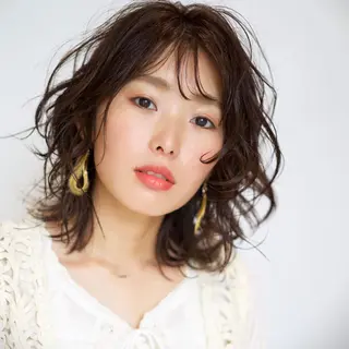 ミディアム カラー パーマ 当日予約🆗✂︎ ウエモト タクのヘアスタイル