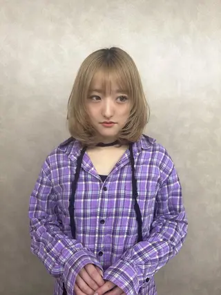 ミディアム ヘアアレンジ 🫧Kirara 🫧透明感カラーのヘアスタイル