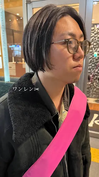 ショート メンズ ルナ|縮毛矯正 ×デザインカラー🥝のヘアスタイル