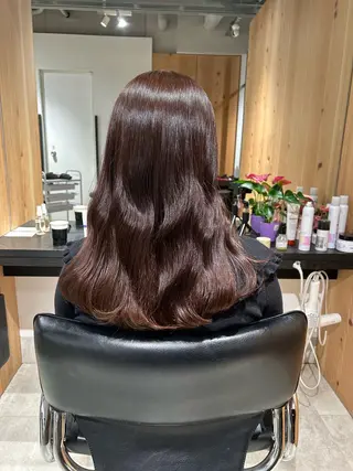 セミロング カラー スキバサミを使わない カット🌼唯🌼のヘアスタイル