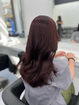 セミロング カラー 💖似合わせカラー レイヤー💖縮毛矯正のヘアスタイル