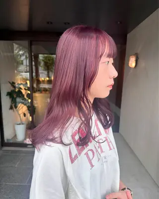 セミロング カラー ピンクカラー/ mana🎀のヘアスタイル