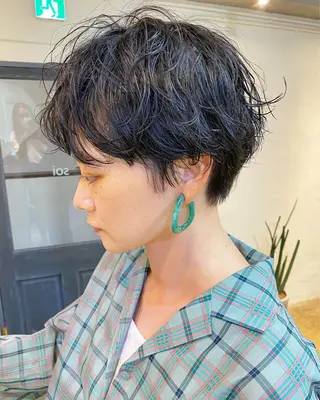 ショート カラー パーマ ヘアアレンジ メンズ キッズ ネイル マツエク・マツパ アイブロウ 🧼柴田 健太郎🧼のヘアスタイル