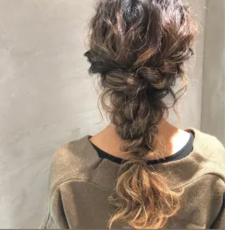 ヘアアレンジ 梅田/赤み消しカラー /顔まわりcut🤍のヘアスタイル