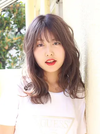 セミロング カラー ☕️ベージュカラー 内藤光哉☕️のヘアスタイル