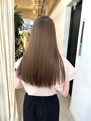 セミロング カラー ブリーチ有無Wカラー メンズパーマ大成のヘアスタイル