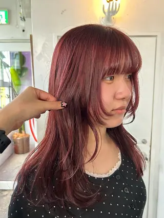ロング カラー maho/垢抜け カラーパーマメイクのヘアスタイル