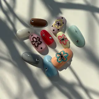 ネイル 西大分S.Nail 𓏲⋆🪸.⋆⸜🫧のネイルデザイン