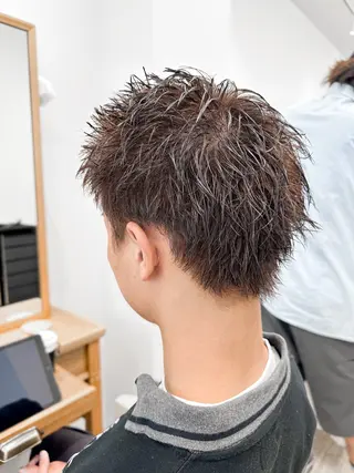 カラー メンズ ブリーチカラー🔥 パーマ【佐々木凌平】のヘアスタイル