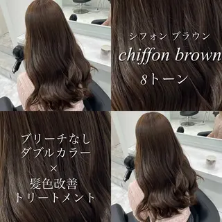 カラー 🤍ブリーチなし ブラウンhimi🤍のヘアスタイル