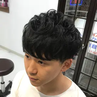 ショート カラー パーマ ヘアアレンジ メンズ キッズ ネイル マツエク・マツパ M字・前髪割れ 改善メンズ特化/栢沼のヘアスタイル
