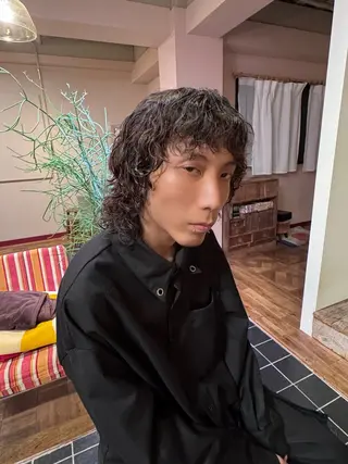 ミディアム カラー パーマ メンズ 繭所属・こはる／ハードパーマ /癖毛風パーマ🧃のヘアスタイル