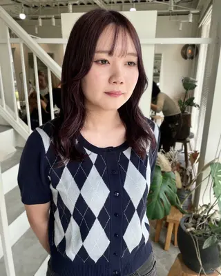ロング カラー 林 千聖のヘアスタイル