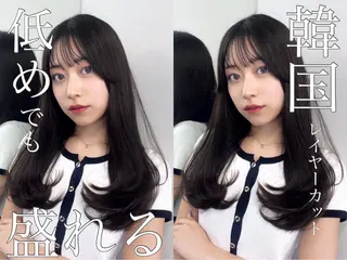 セミロング レイヤー/髪質改善 縮毛/ハッシュカットのヘアスタイル