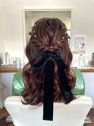 セミロング ヘアアレンジ mopa所属・mopa_kaede 暖色カラー/ロングのヘアスタイル