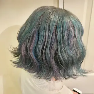 ミディアム カラー 岩谷/ブリーチ 🪽透明感カラーのヘアスタイル
