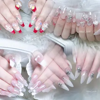 ネイル yuchi🎀 ちゅるん/キラキラのネイルデザイン