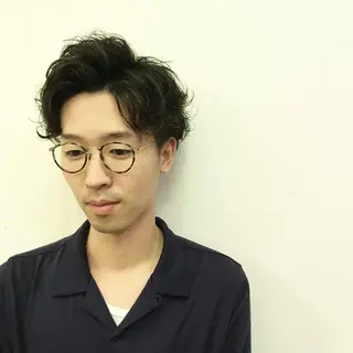 ショート カラー パーマ メンズ ニュアンスパーマ/ レイヤー/茶屋町のヘアスタイル