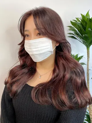 ロング カラー 韓国風×透明感カラー 髪質改善オタベシンヤのヘアスタイル