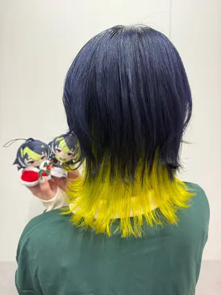 ミディアム カラー インナーカラー 推し ブリーチ  髪質改善のヘアスタイル