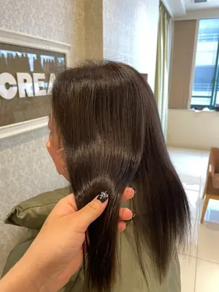 ミディアム カラー ブリーチなしカラー/ 暖色カラー/艶カラーのヘアスタイル