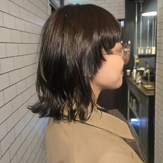 パーマ ミディアム 艶髪縮毛矯正×透明感 カラー◎mikuのヘアスタイル