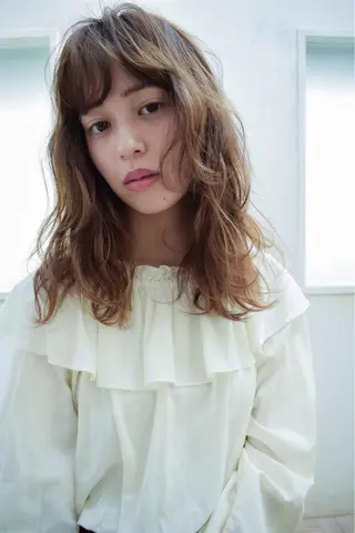 セミロング カラー パーマ ヘアアレンジ メンズ キッズ ネイル マツエク・マツパ EnBlesS西宮 マンツーマン神道有基のヘアスタイル