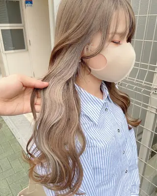 セミロング カラー レイヤー/顔まわり 縮毛矯正/月城宏清のヘアスタイル